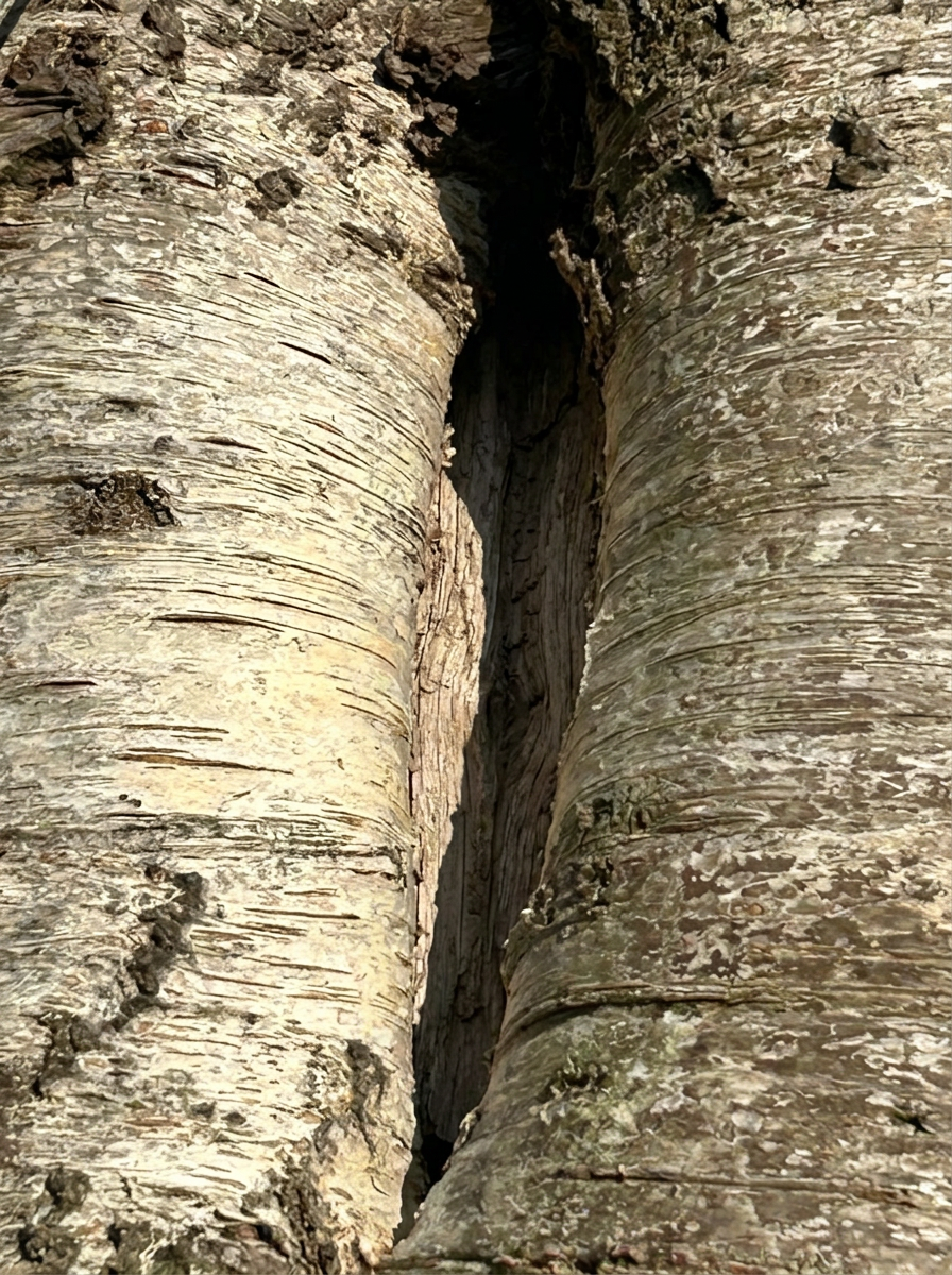 Nest im Baumspalt – nach der Behandlung